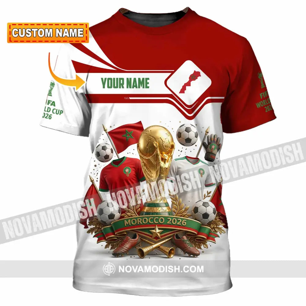 Unisex Shirt - Custom Morocco World Cup 2026 3D Shirt - T-shirt