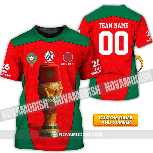 Unisex Shirt - Custom Morocco World Cup 2026 3D Shirt - T-shirt