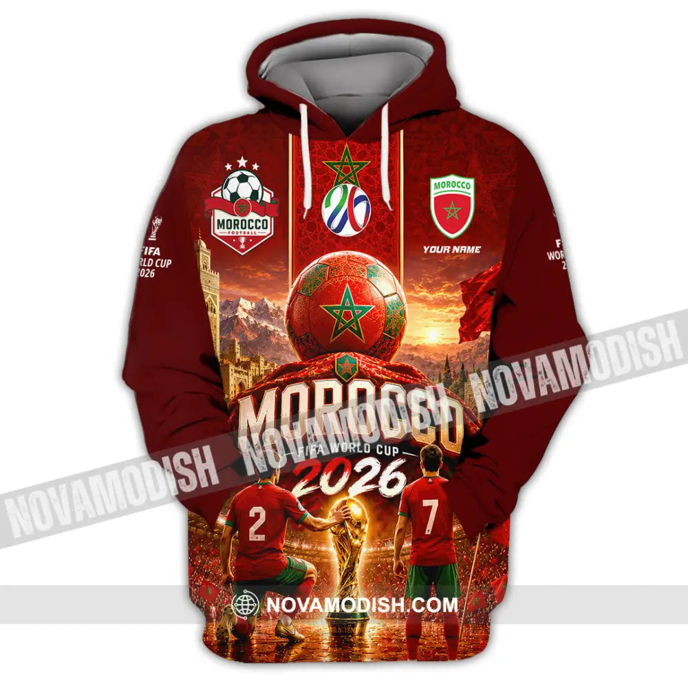Unisex Shirt - Custom Morocco World Cup 2026 Shirt - Hoodie / S - T-shirt
