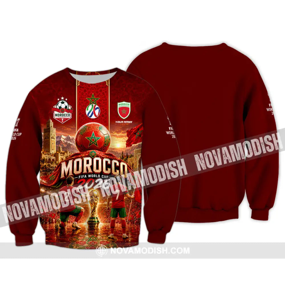 Unisex Shirt - Custom Morocco World Cup 2026 Shirt - Long Sleeve / S - T-shirt