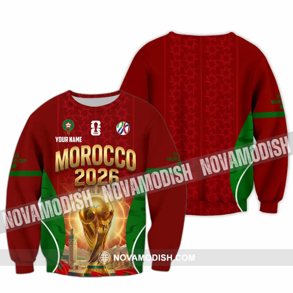 Unisex Shirt - Custom Morocco World Cup 2026 Shirt - Long Sleeve / S - T-shirt