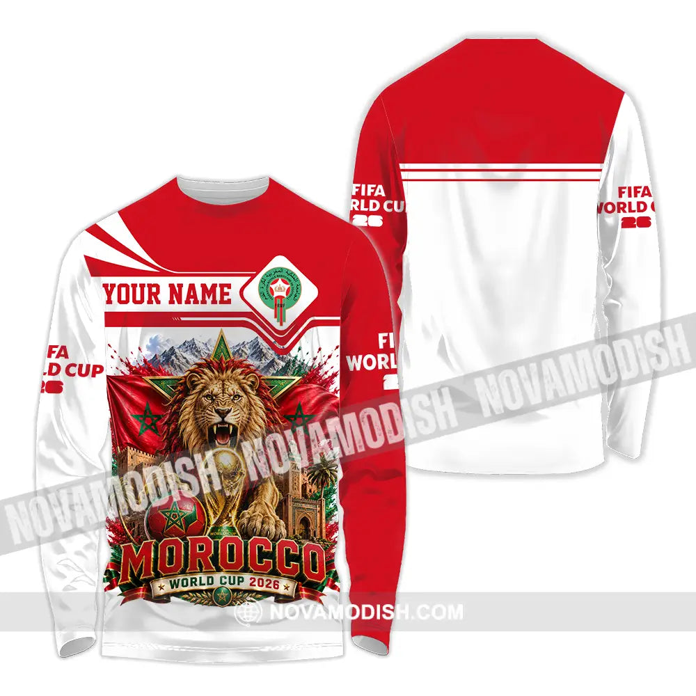 Unisex Shirt - Custom Morocco World Cup 2026 Shirt - Long Sleeve Shirt / S - T-shirt