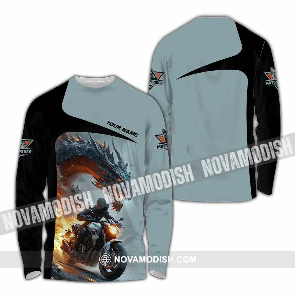 Unisex Shirt - Custom Moto Rider Shirt Long Sleeve Shirt / S T-shirt