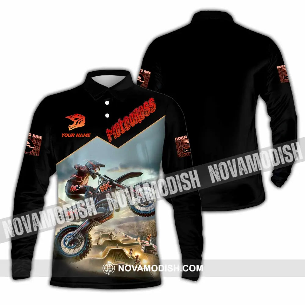 Unisex Shirt - Custom Motocross Shirt Long Sleeve Polo / S T-shirt