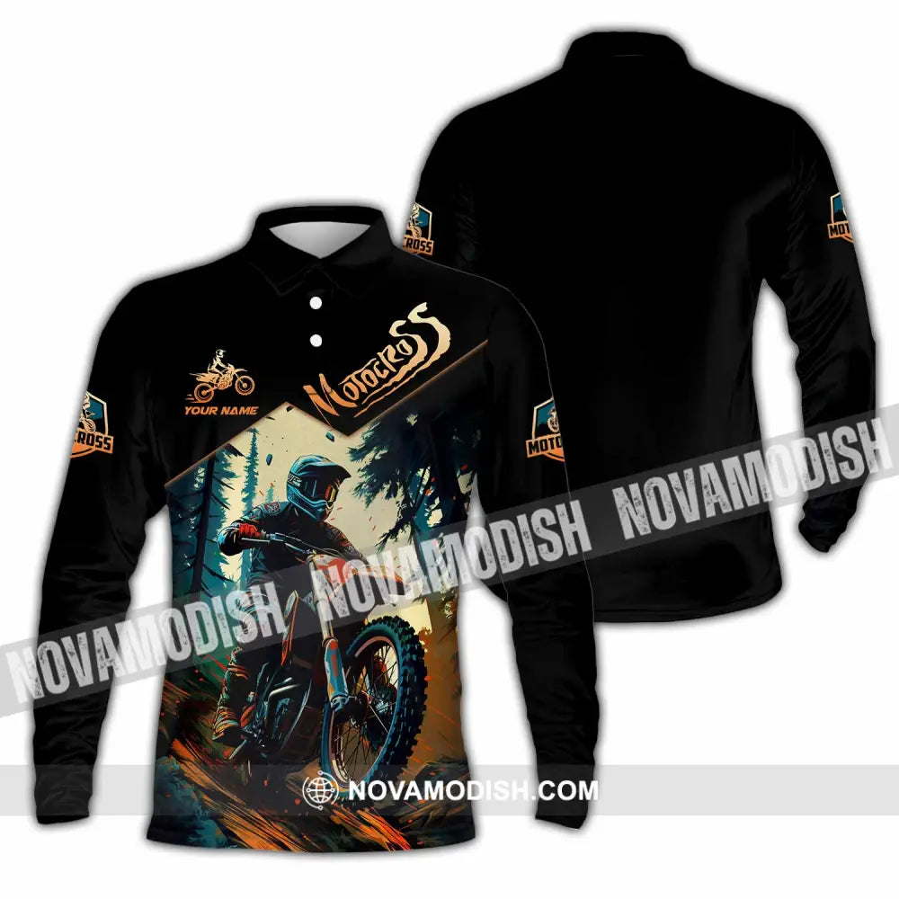 Unisex Shirt - Custom Motocross Shirt Long Sleeve Polo / S T-shirt
