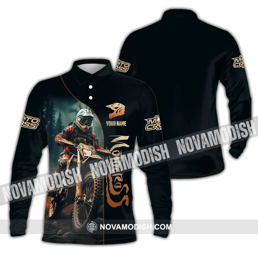Unisex Shirt - Custom Motocross Shirt Long Sleeve Polo / S T-shirt