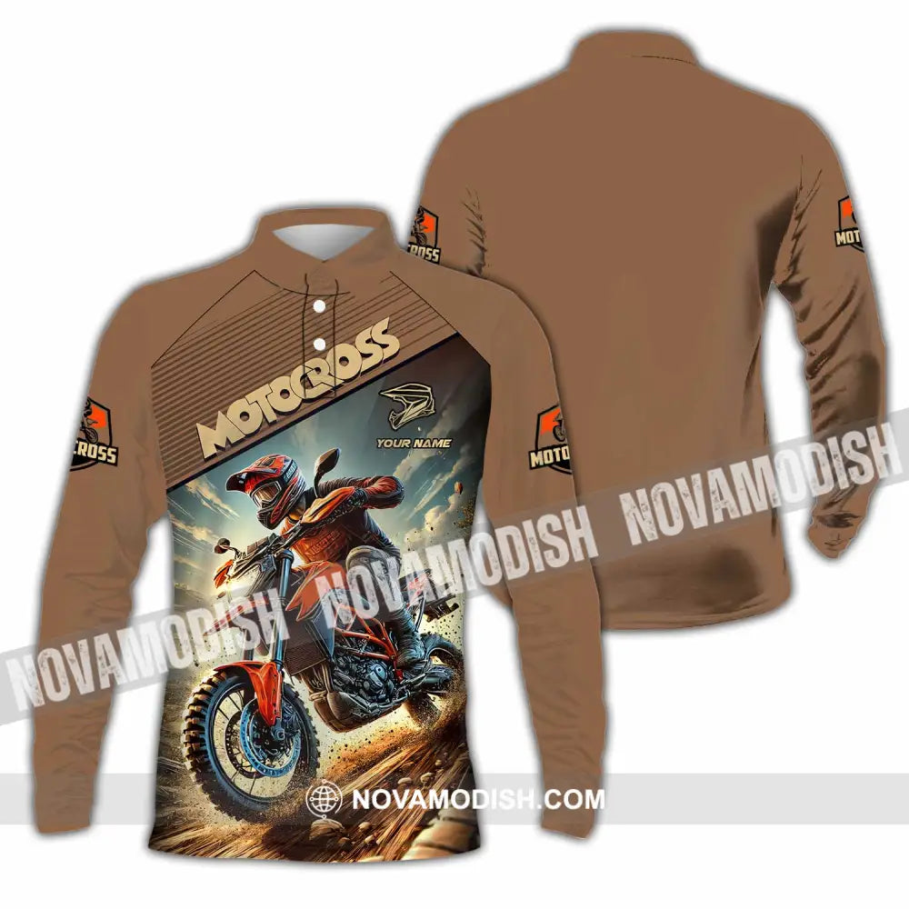 Unisex Shirt - Custom Motocross Shirt Long Sleeve Polo / S T-shirt