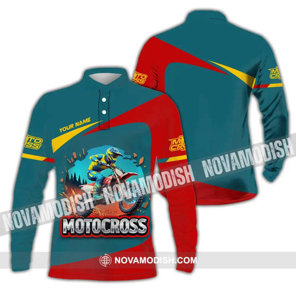 Unisex Shirt - Custom Motocross Shirt Long Sleeve Polo / S T-shirt