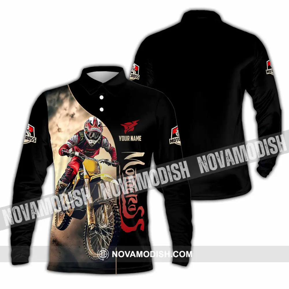Unisex Shirt - Custom Motocross Shirt Long Sleeve Polo / S T-shirt