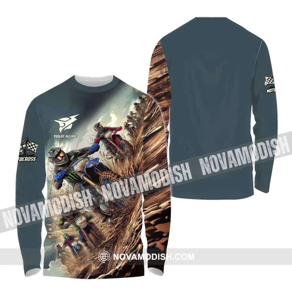 Unisex Shirt - Custom Motocross Player Shirt Long Sleeve Shirt / S T-shirt
