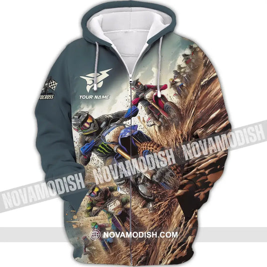 Unisex Shirt - Custom Motocross Player Shirt Zipper Hoodie / S T-shirt