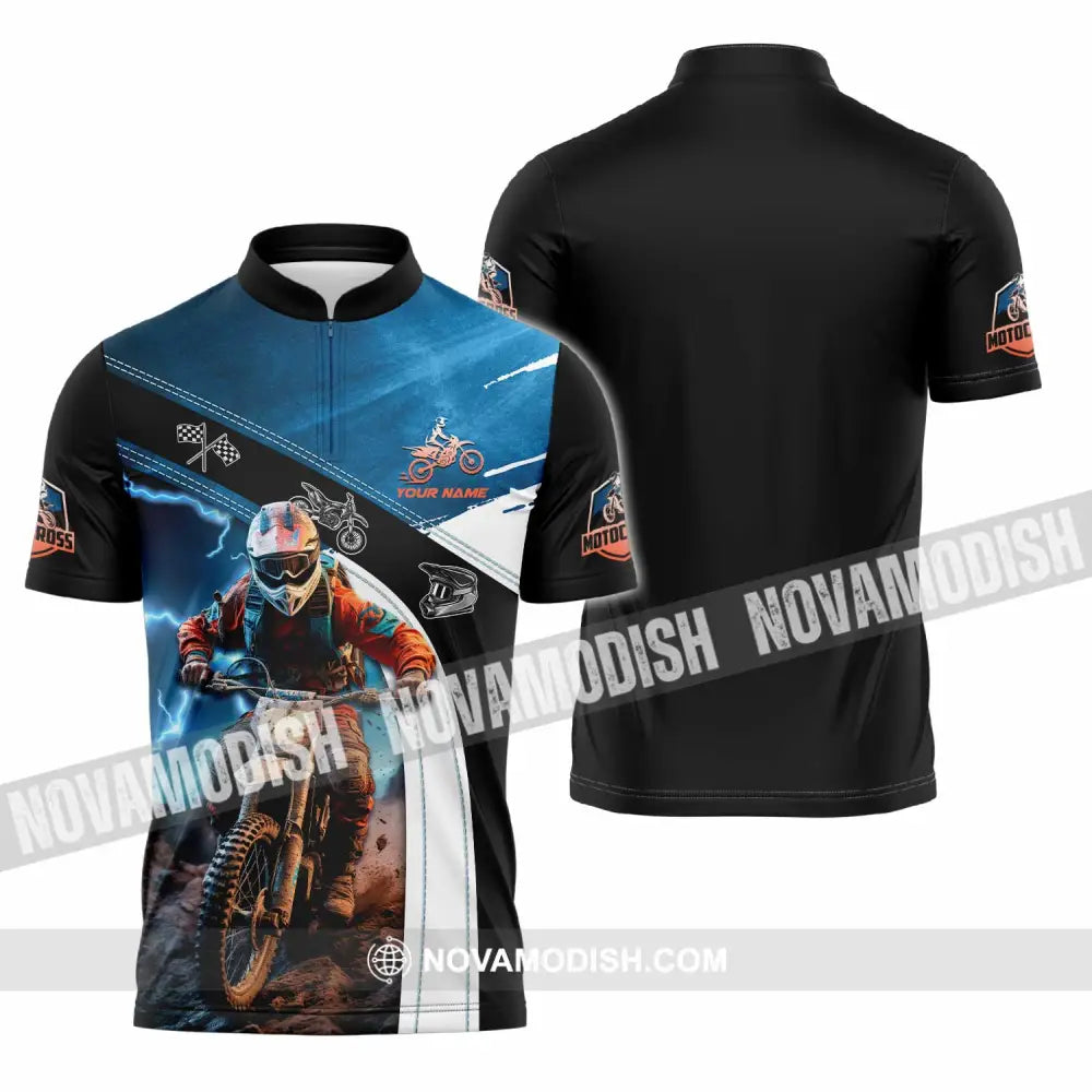 Unisex Shirt - Custom Motocross Shirt Zipper Polo Shirt / S T-shirt
