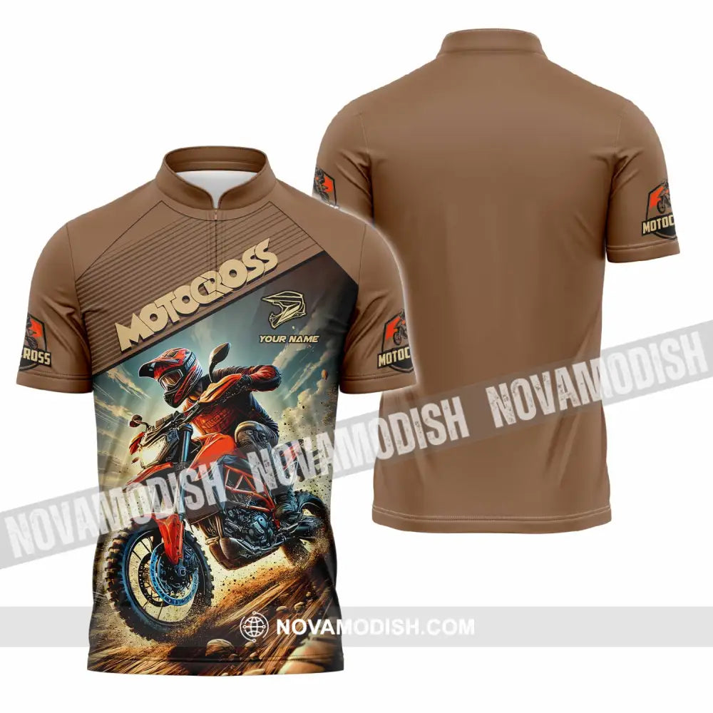 Unisex Shirt - Custom Motocross Shirt Zipper Polo Shirt / S T-shirt