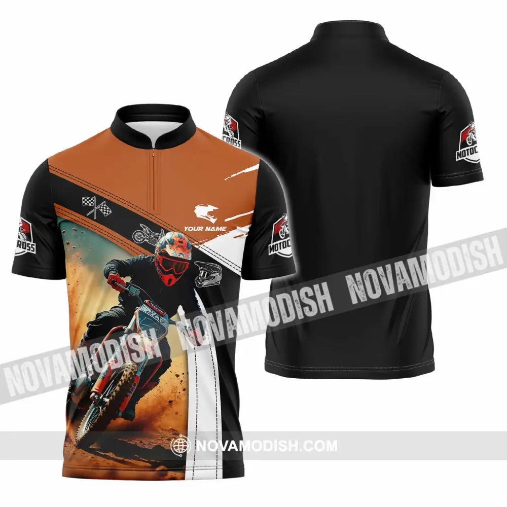 Unisex Shirt - Custom Motocross Shirt Zipper Polo Shirt / S T-shirt