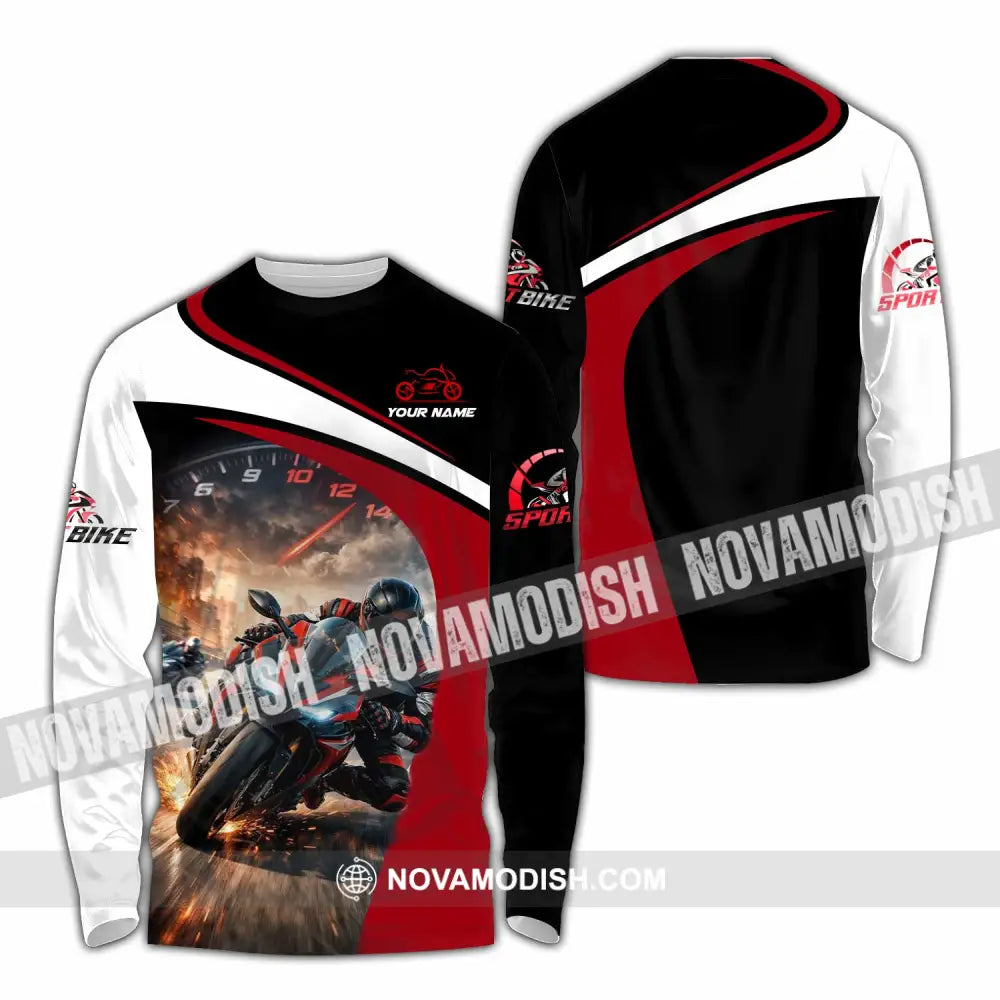 Unisex Shirt - Custom Motorbike Shirt - Long Sleeve Shirt / S - T-shirt