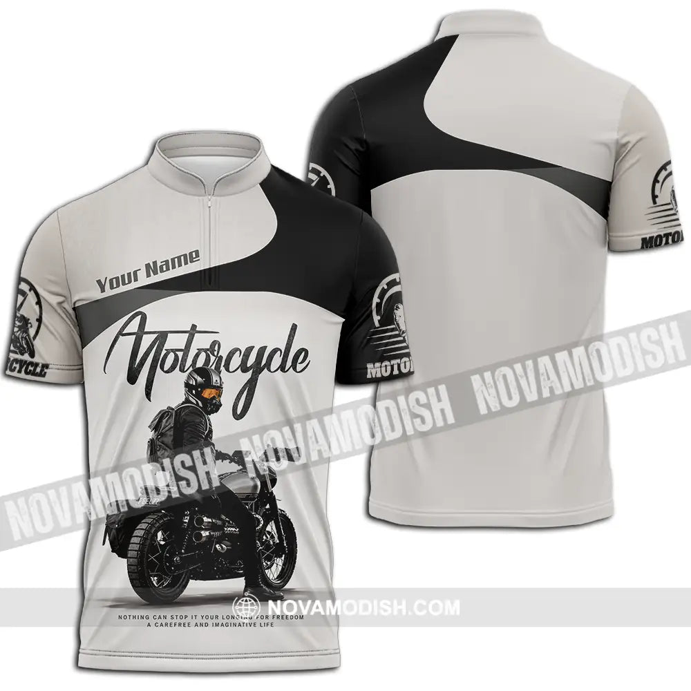 Unisex Shirt - Custom Motorcycle Shirt - Zipper Polo Shirt / S - T-shirt