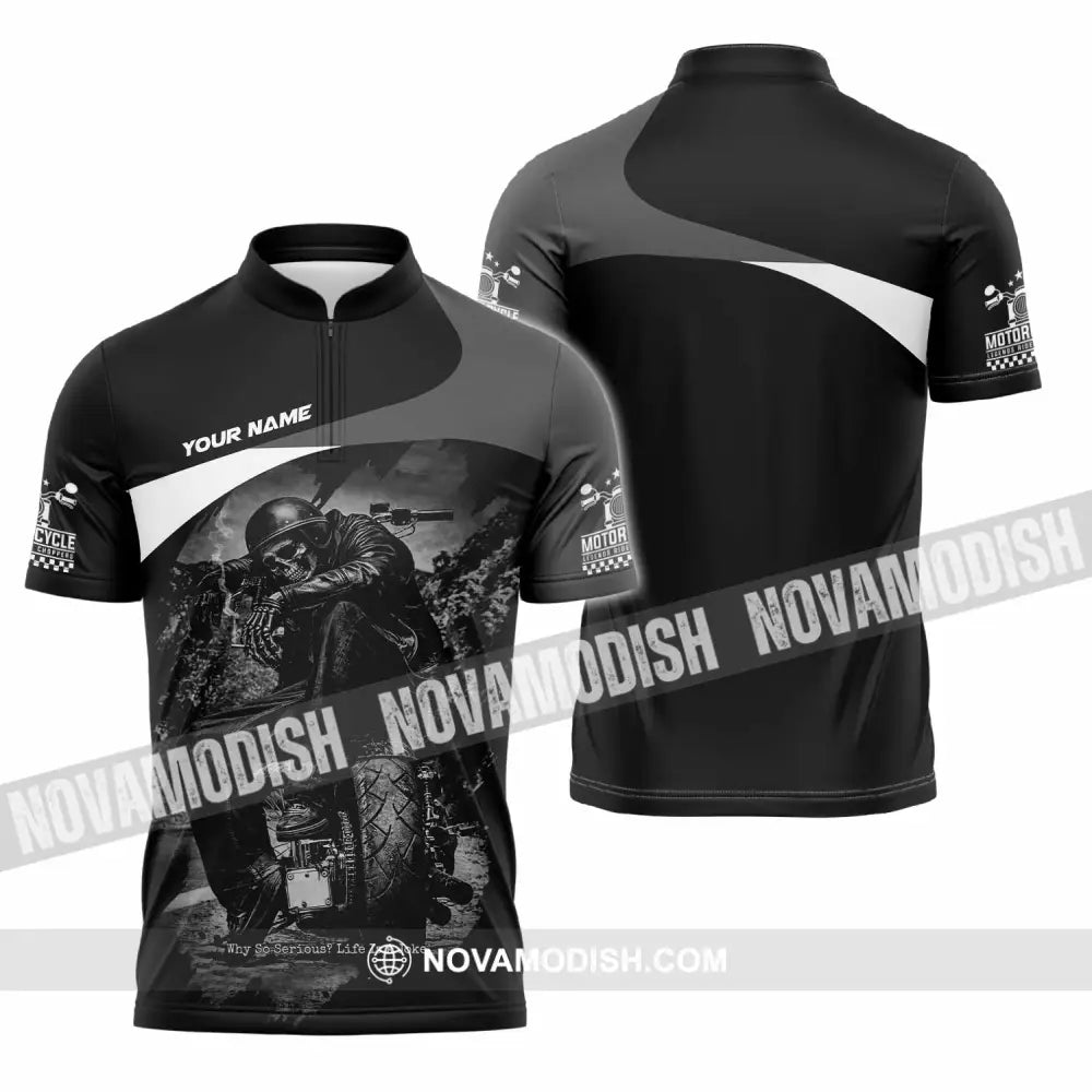 Unisex Shirt - Custom Motorcycle Shirt - Zipper Polo Shirt / S - T-shirt