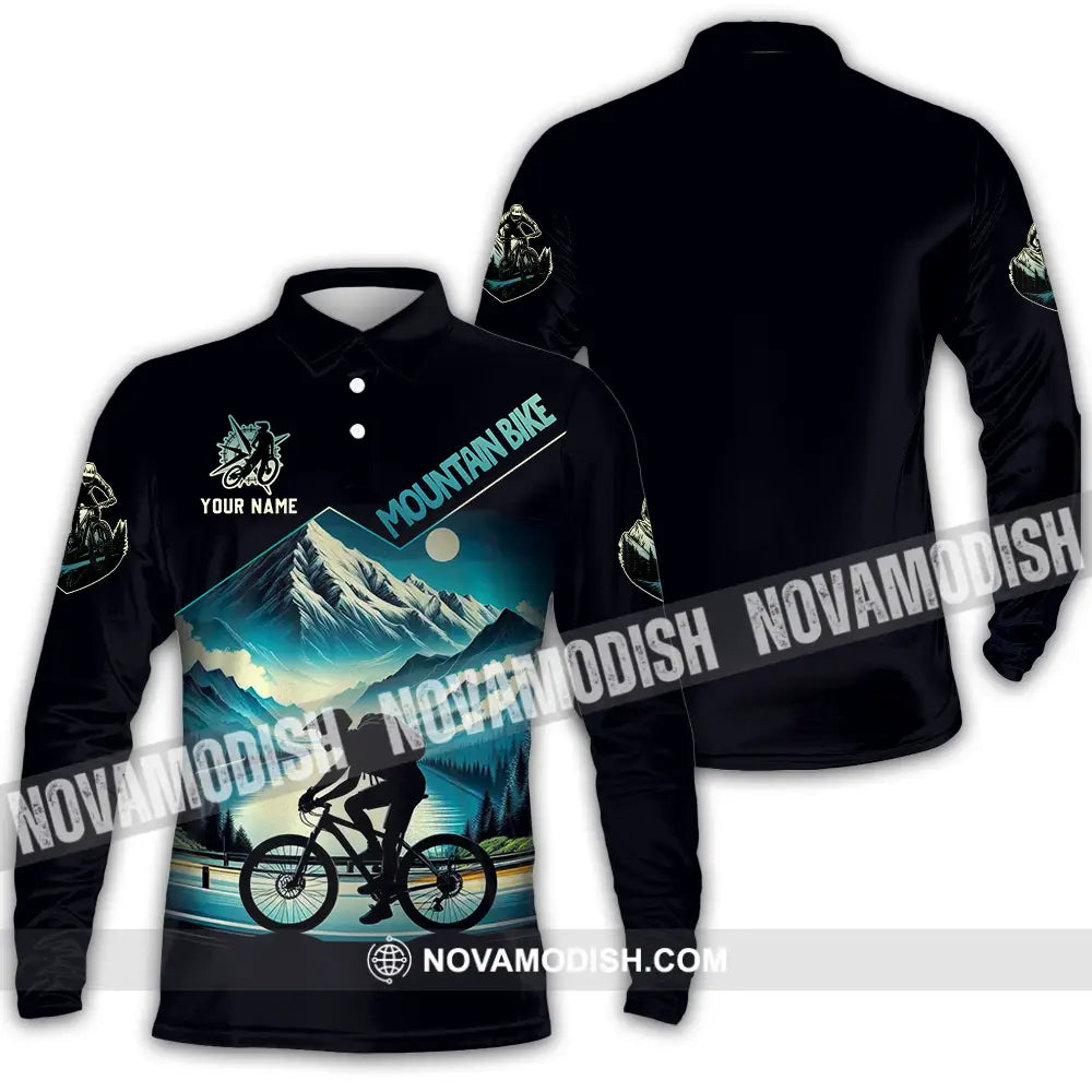 Unisex Shirt - Custom Mountain Bike 3D Shirt Long Sleeve Polo / S T-shirt