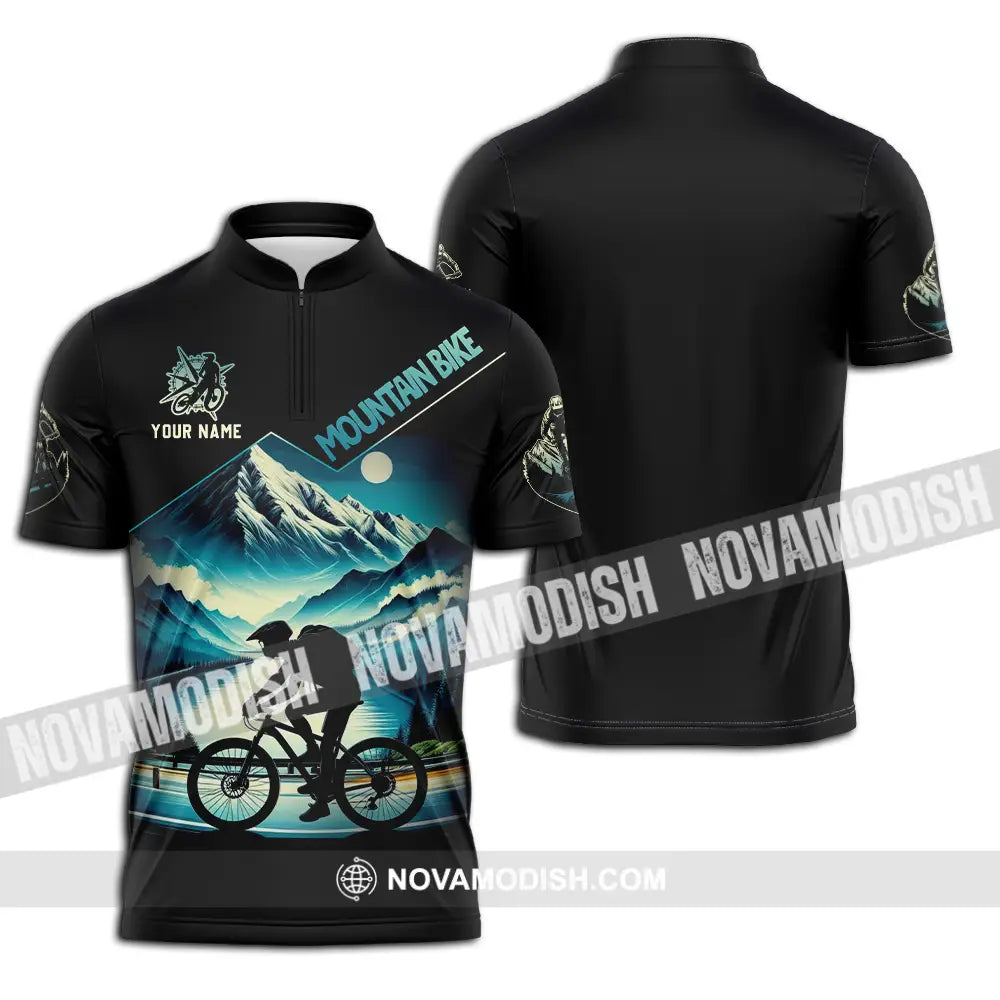 Unisex Shirt - Custom Mountain Bike 3D Shirt Zipper Polo Shirt / S T-shirt