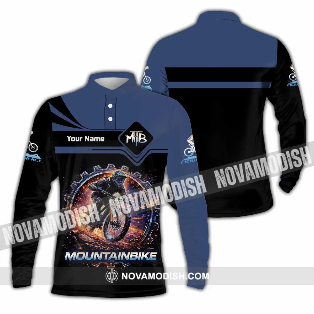 Unisex Shirt - Custom Mountain Bike Shirt - Long Sleeve Polo / S - T-shirt
