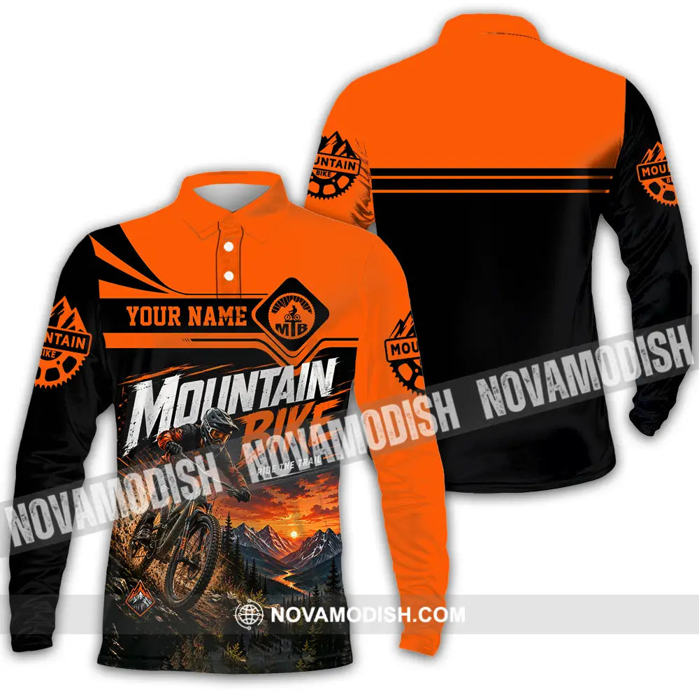 Unisex Shirt - Custom Mountain Bike Shirt - Long Sleeve Polo / S - T-shirt