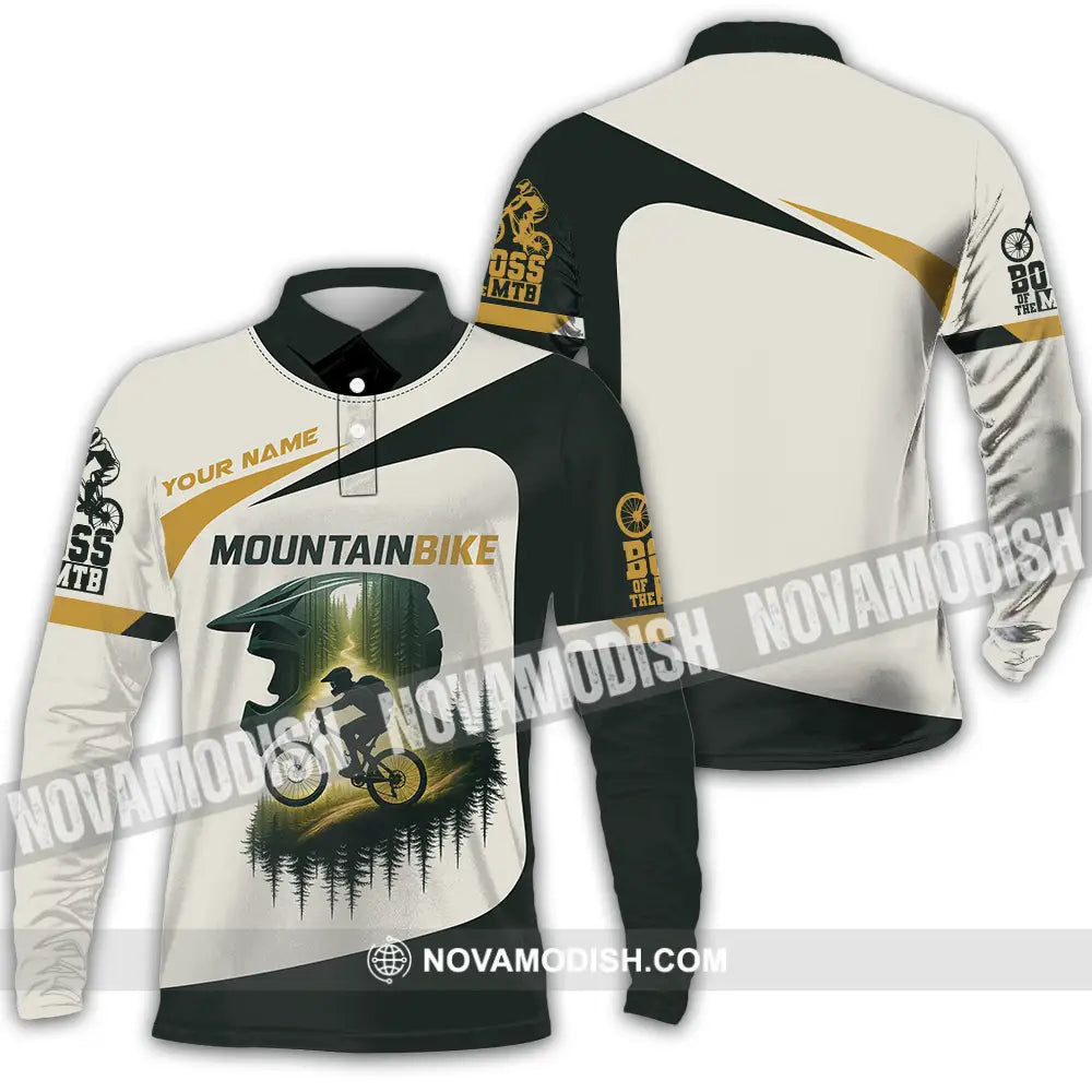 Unisex Shirt - Custom Mountain Bike Shirt Long Sleeve Polo / S T-shirt