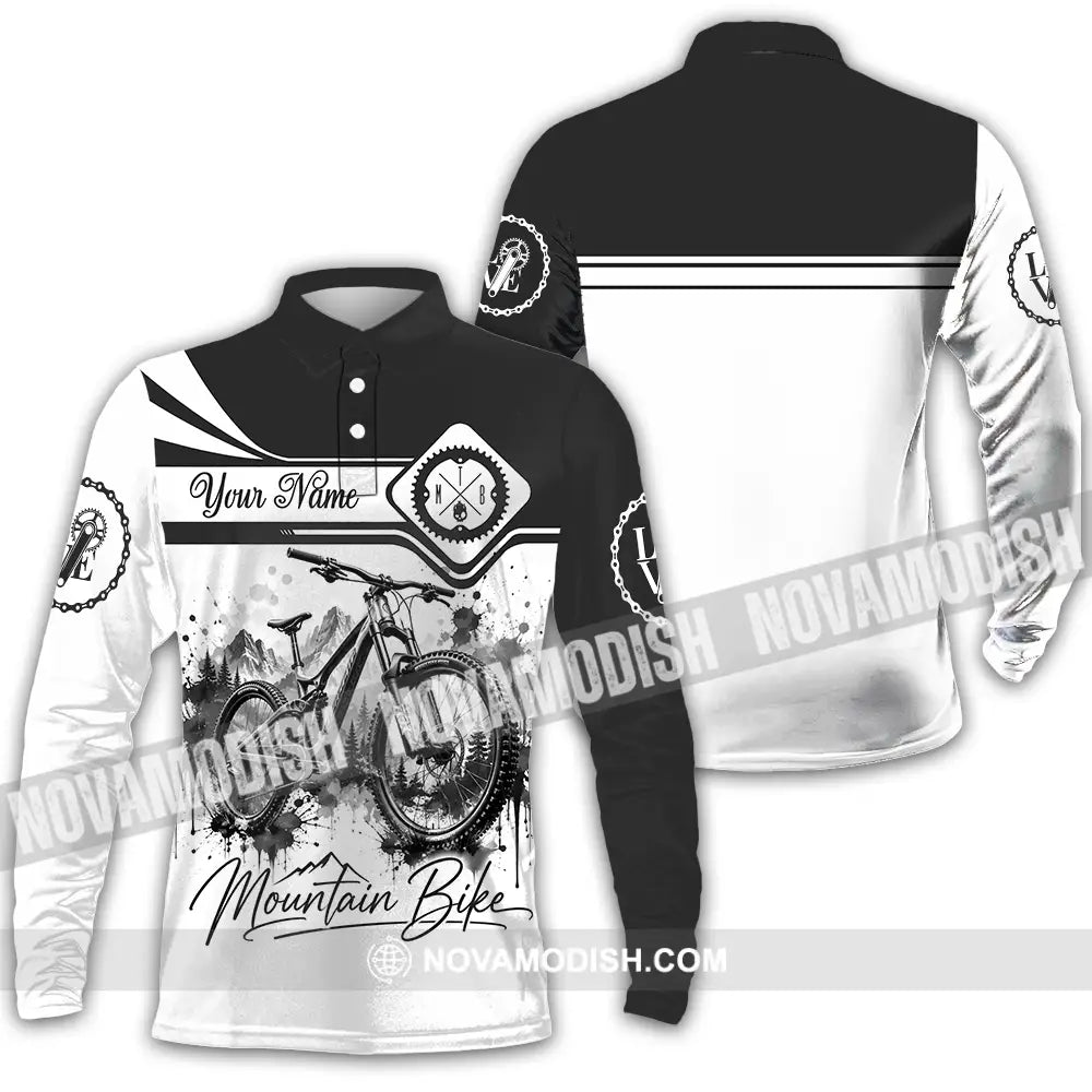 Unisex Shirt - Custom Mountain Bike Shirt - Long Sleeve Polo / S - T-shirt