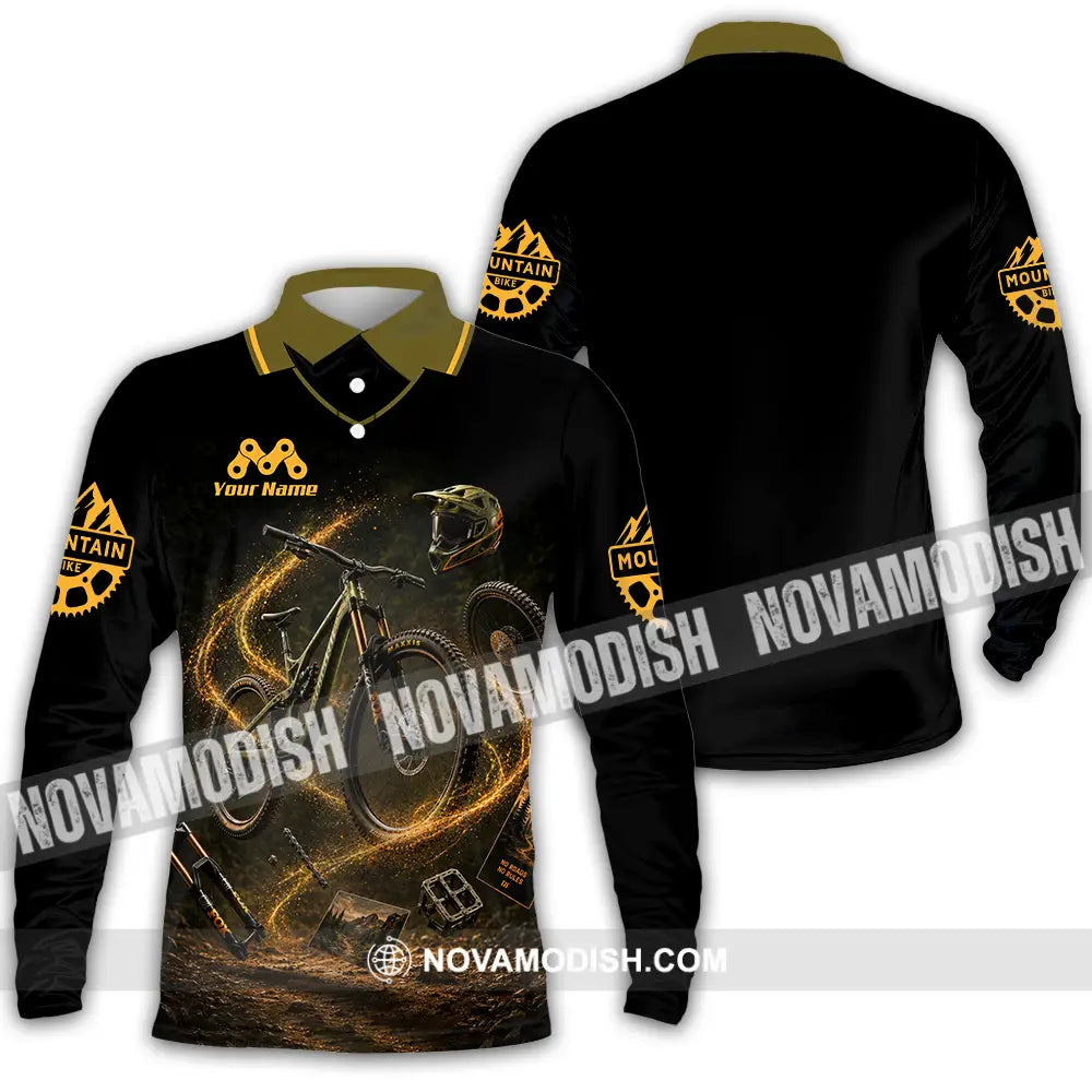 Unisex Shirt - Custom Mountain Bike Shirt - Long Sleeve Polo / S - T-shirt