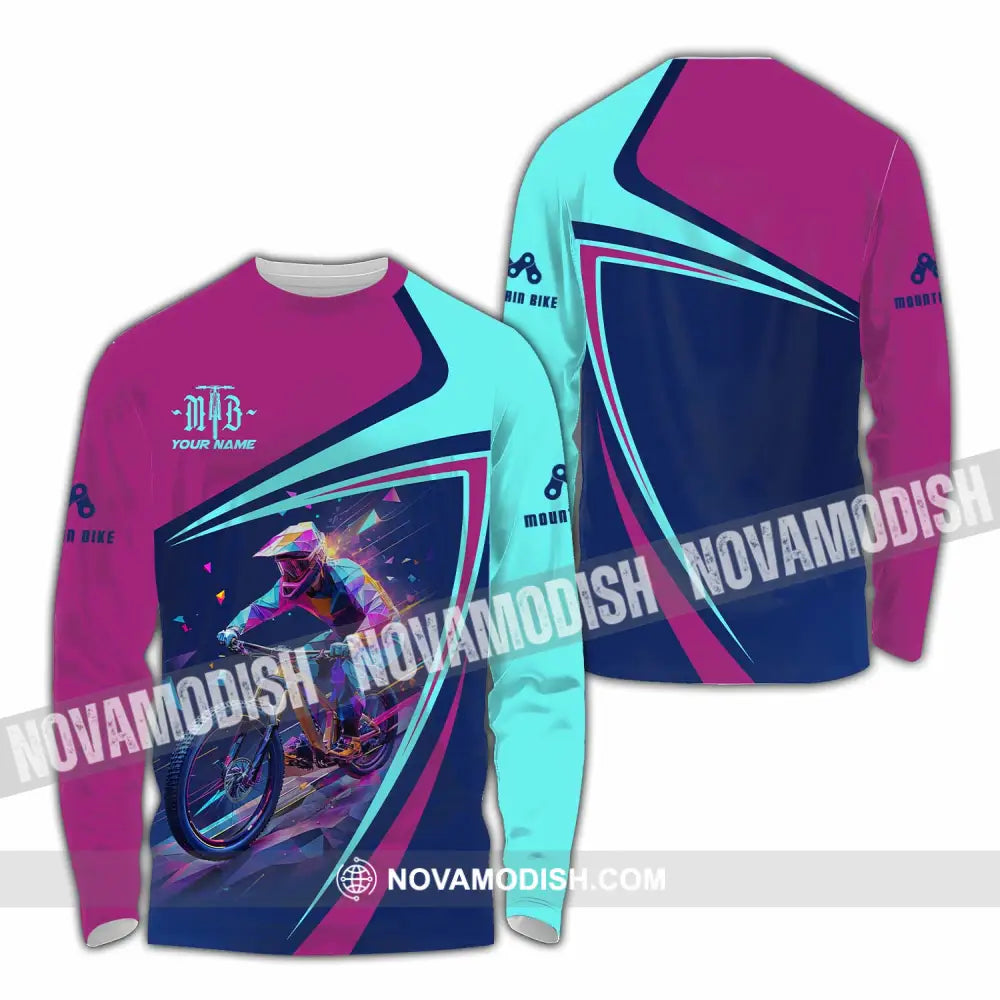 Unisex Shirt - Custom Mountain Bike Shirt Long Sleeve Shirt / S T-shirt