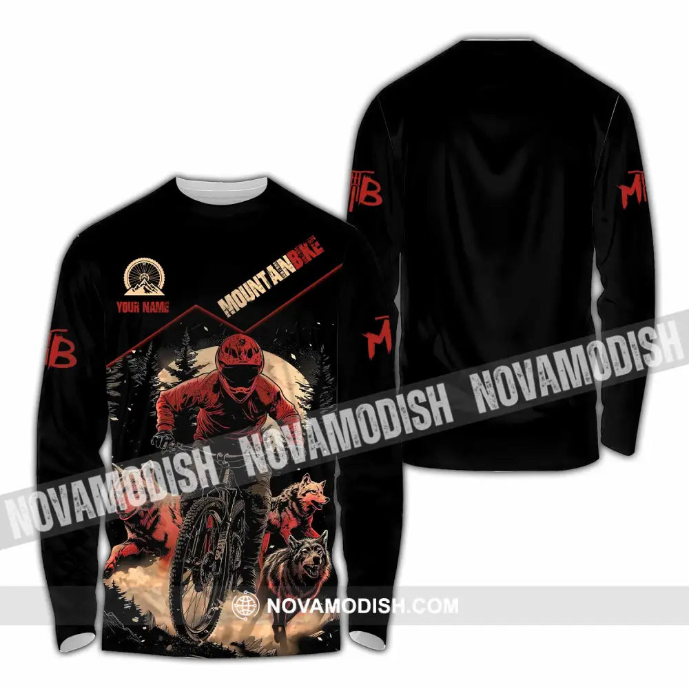 Unisex Shirt - Custom Mountain Bike Shirt Long Sleeve Shirt / S T-shirt