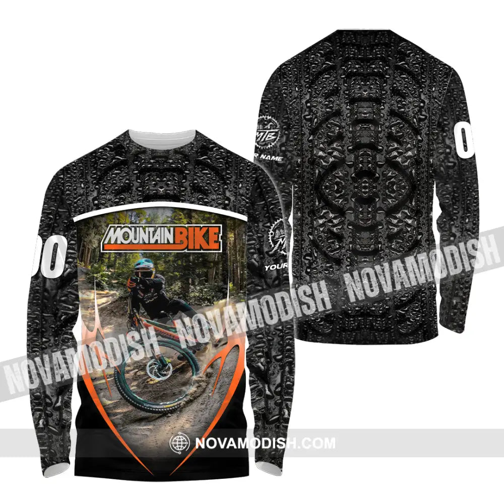 Unisex Shirt - Custom Mountain Bike Shirt Long Sleeve Shirt / S T-shirt