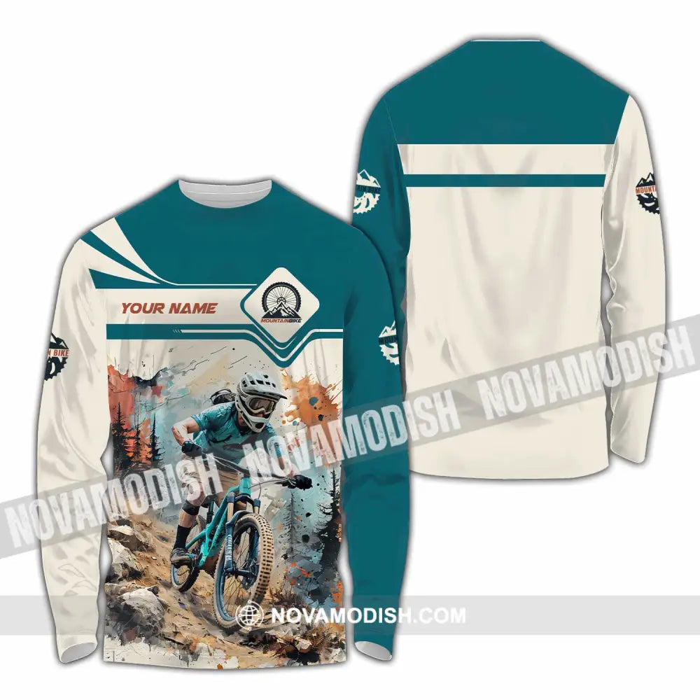 Unisex Shirt - Custom Mountain Bike Shirt Long Sleeve Shirt / S T-shirt