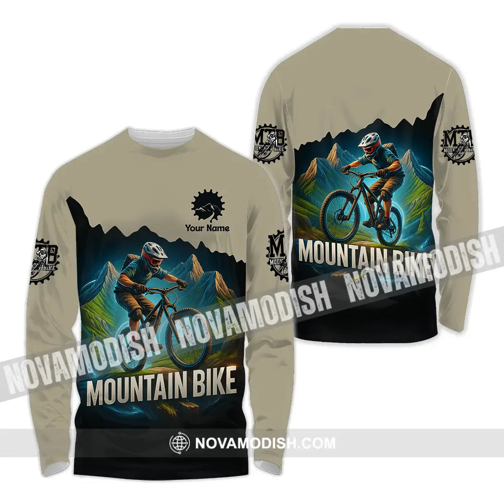 Unisex Shirt - Custom Mountain Bike Shirt Long Sleeve Shirt / S T-shirt