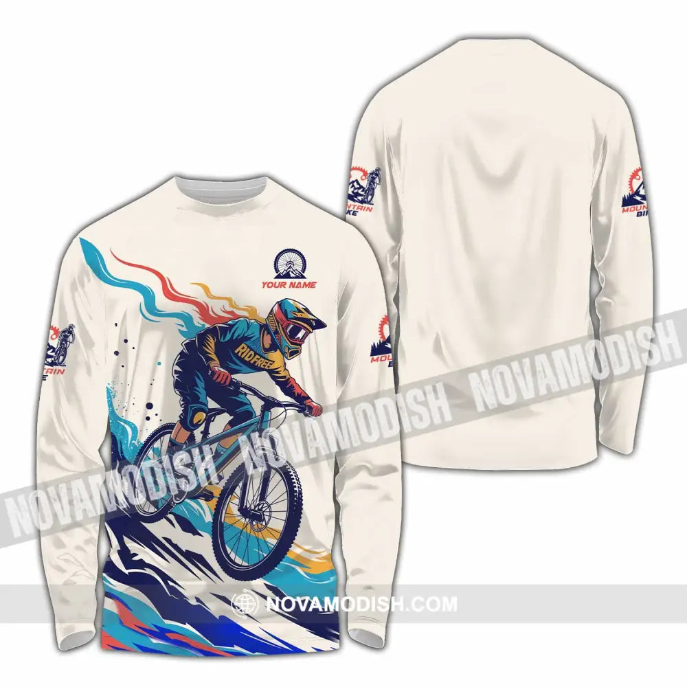 Unisex Shirt - Custom Mountain Bike Shirt Long Sleeve Shirt / S T-shirt