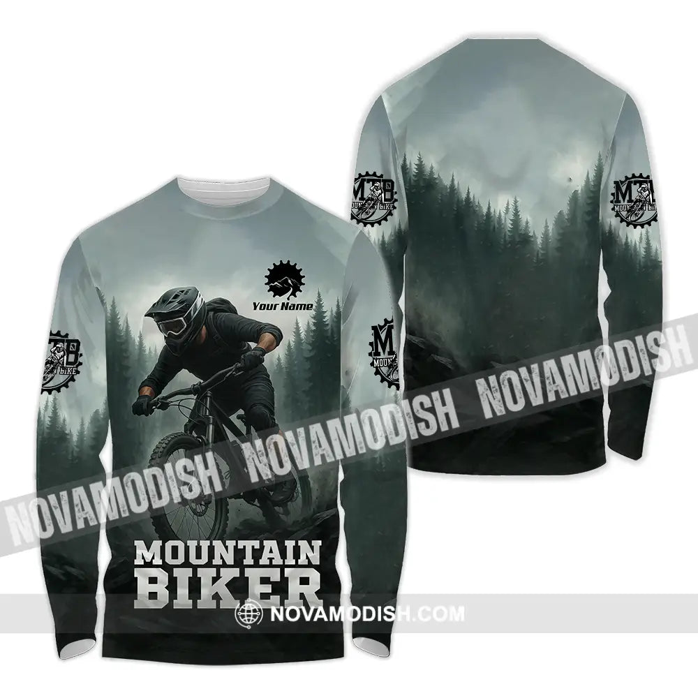 Unisex Shirt - Custom Mountain Bike Shirt Long Sleeve Shirt / S T-shirt