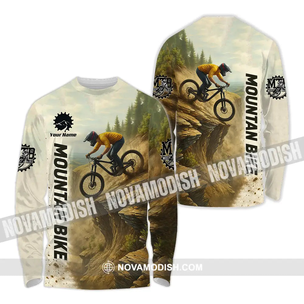 Unisex Shirt - Custom Mountain Bike Shirt Long Sleeve Shirt / S T-shirt