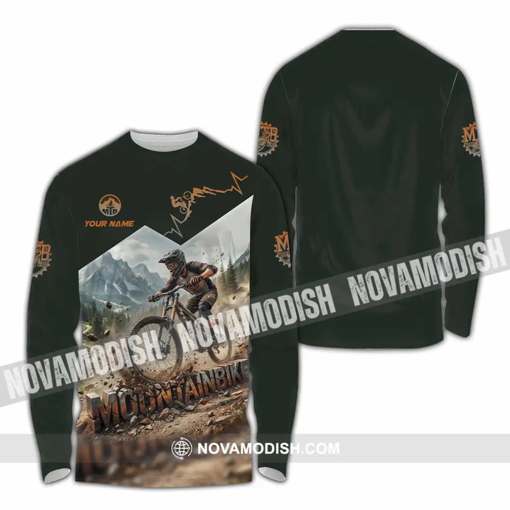 Unisex Shirt - Custom Mountain Bike Shirt - Long Sleeve Shirt / S - T-shirt