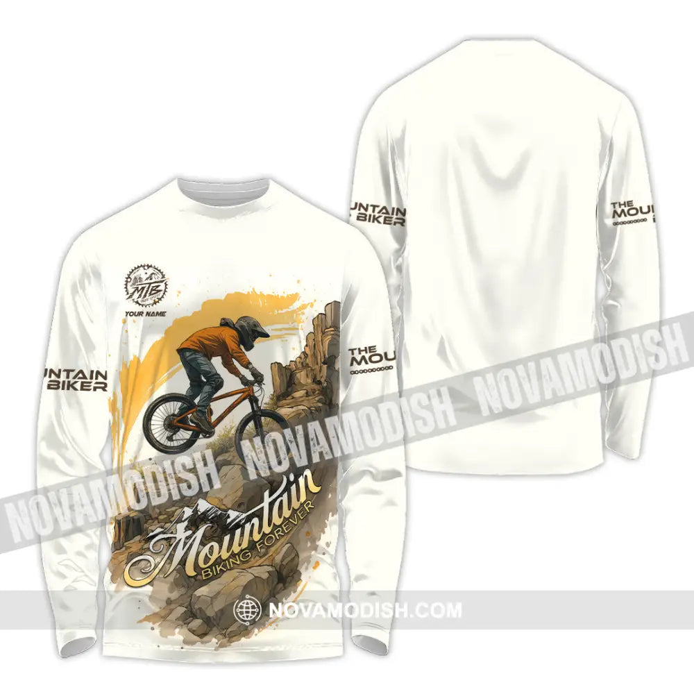 Unisex Shirt - Custom Mountain Bike Shirt Long Sleeve Shirt / S T-shirt