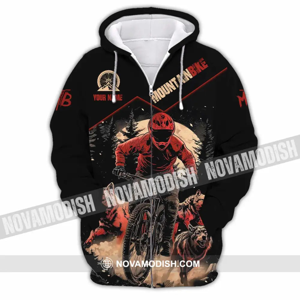 Unisex Shirt - Custom Mountain Bike Shirt Zipper Hoodie / S T-shirt