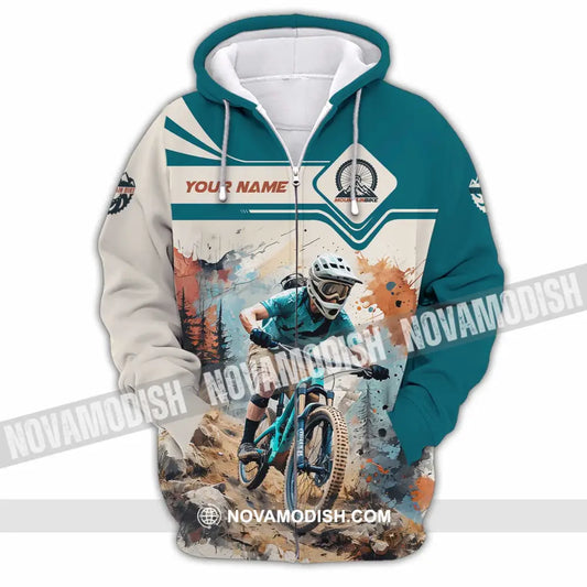 Unisex Shirt - Custom Mountain Bike Shirt Zipper Hoodie / S T-shirt