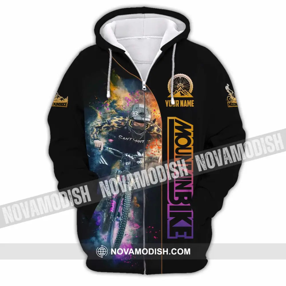 Unisex Shirt - Custom Mountain Bike Shirt Zipper Hoodie / S T-shirt