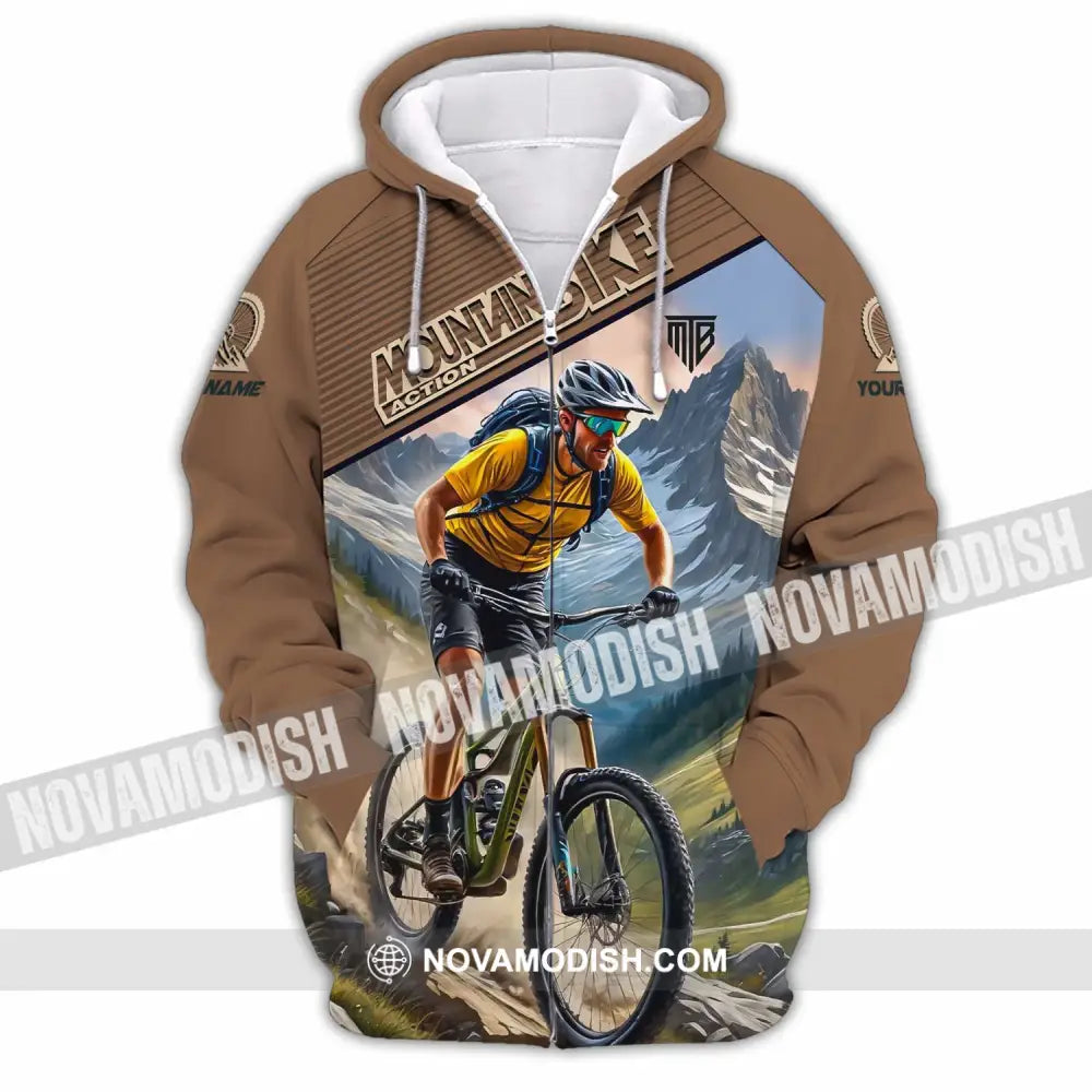 Unisex Shirt - Custom Mountain Bike Shirt Zipper Hoodie / S T-shirt