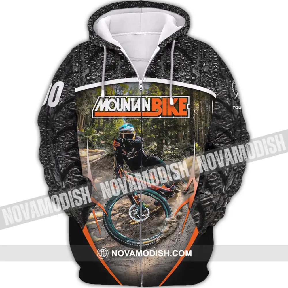 Unisex Shirt - Custom Mountain Bike Shirt Zipper Hoodie / S T-shirt