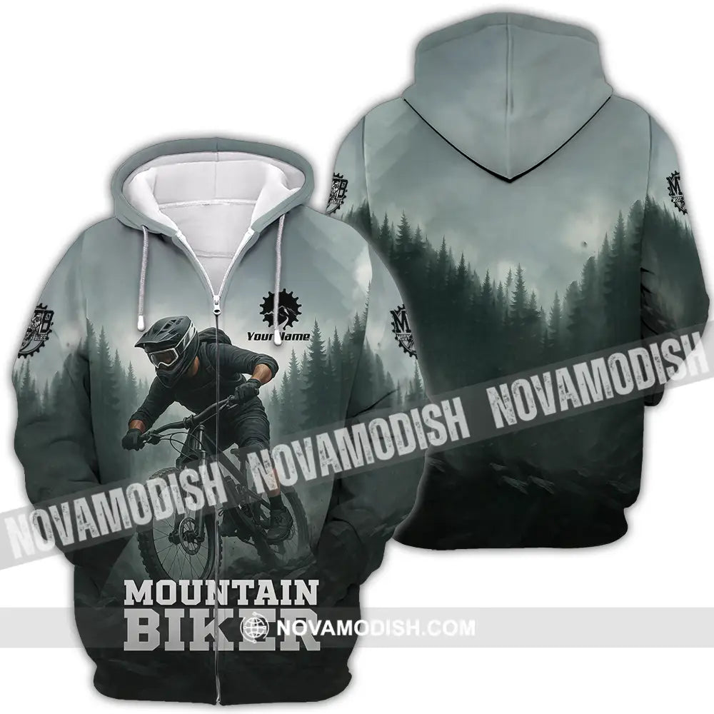 Unisex Shirt - Custom Mountain Bike Shirt Zipper Hoodie / S T-shirt