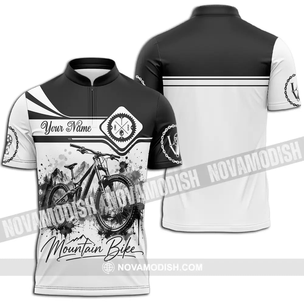 Unisex Shirt - Custom Mountain Bike Shirt - Zipper Polo Shirt / S - T-shirt