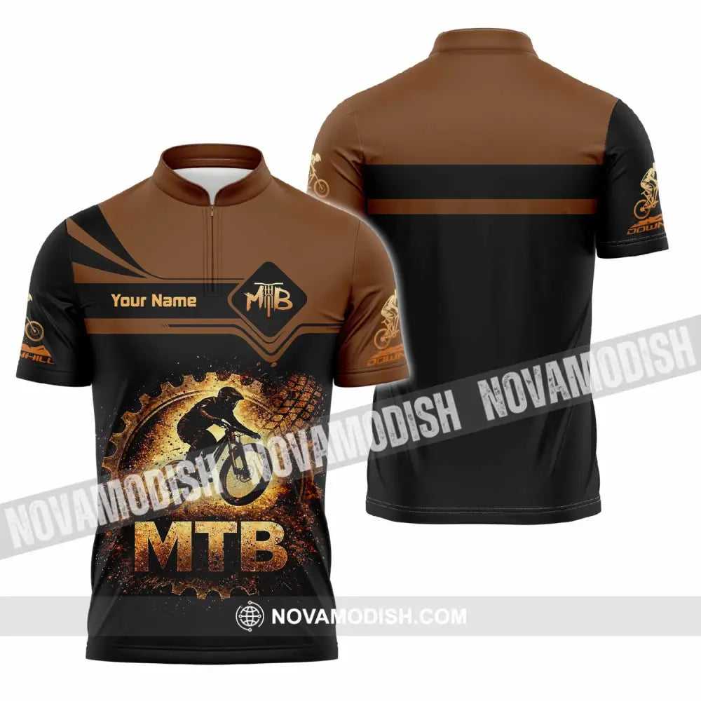Unisex Shirt - Custom Mountain Bike Shirt - Zipper Polo Shirt / S - T-shirt