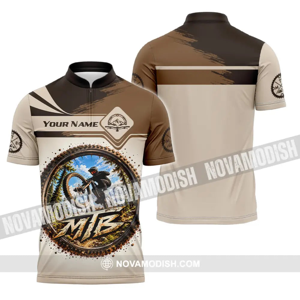Unisex Shirt - Custom Mountain Bike Shirt - Zipper Polo Shirt / S - T-shirt