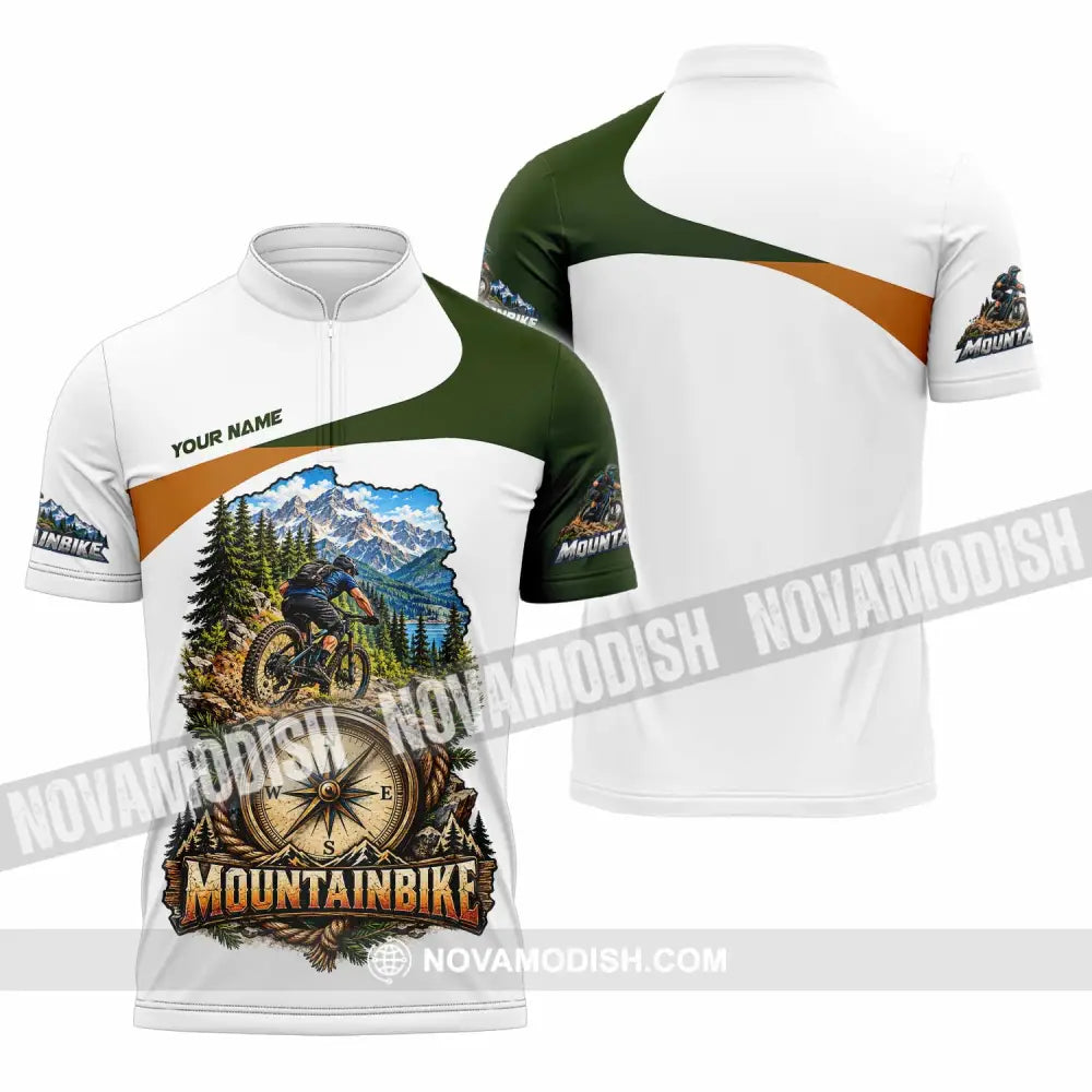 Unisex Shirt - Custom Mountain Bike Shirt - Zipper Polo Shirt / S - T-shirt