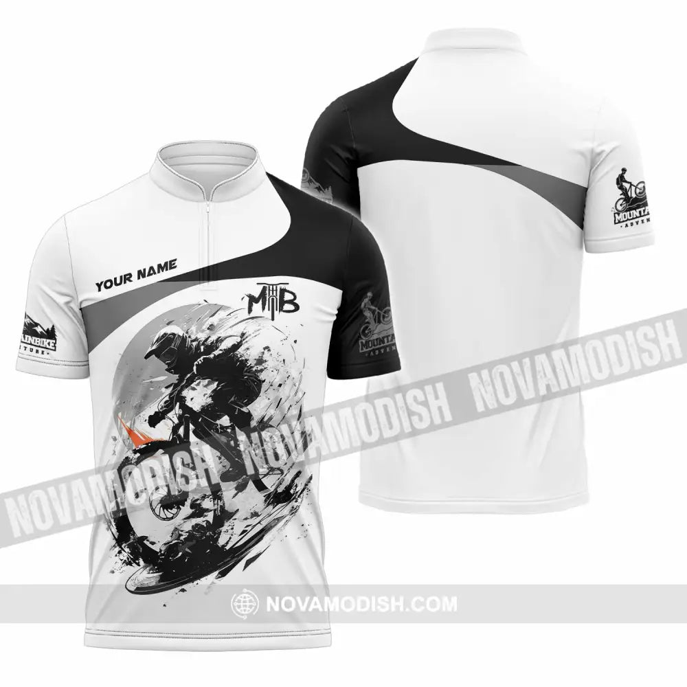 Unisex Shirt - Custom Mountain Bike Shirt Zipper Polo Shirt / S T-shirt