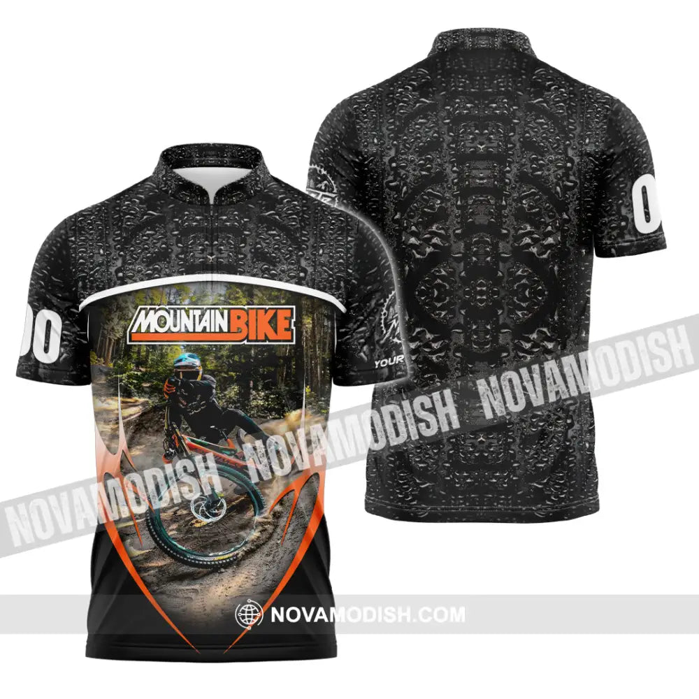 Unisex Shirt - Custom Mountain Bike Shirt Zipper Polo Shirt / S T-shirt